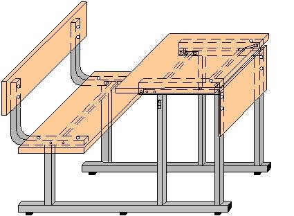 Моноблок аудиторный 1-но мес. с регулируемой столешницей
