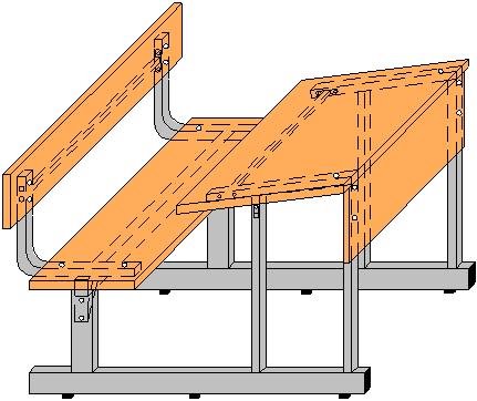 Моноблок аудиторный трехместный