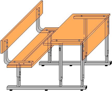 Моноблок аудиторный 2-х мес. регулируемый по высоте
