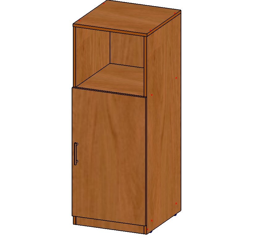 Шкаф стеллаж низкий узкий с открытой полкой