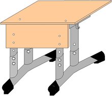 Парта ученическая 1 местная регулируемая с регулируемым углом наклона столешницы